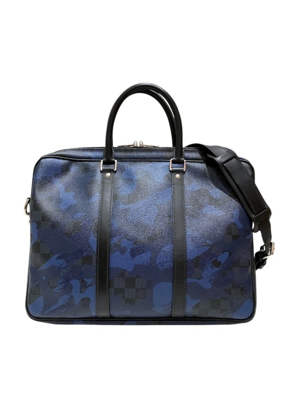 Louis Vuitton Porte Documents Voyage Damier Cobalt Business Bag Canvas Leather